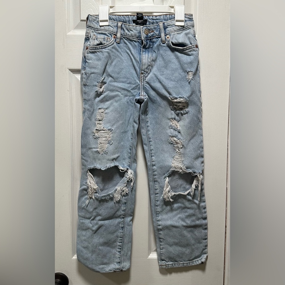 Forever 21 Kids Distressed Denim Jeans